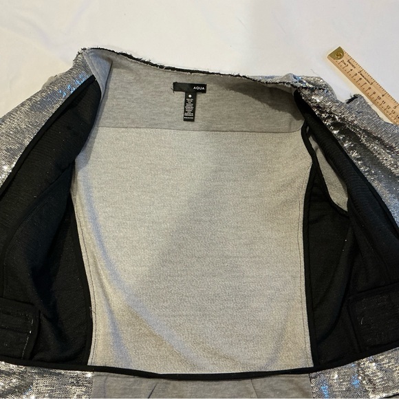 Aqua sequin silver jacket Size M - Picture 9 of 11